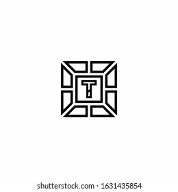 A letter line shape square monogram design logo