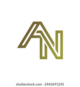 Letter AN line simple logo design, minimalist and modern logo suitable for your company