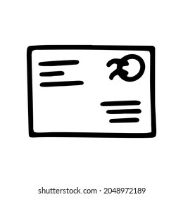 letter line vector doodle simple icon design