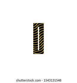 Letter I Line Wave  Logo. Design concept logo icon  yellow line wave on letter I for technology business concept or more brand.