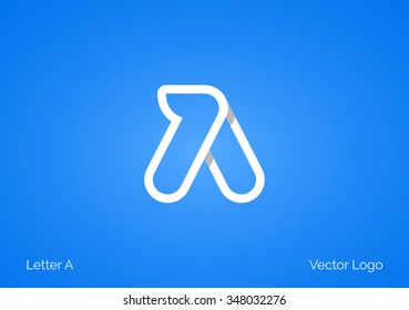 A Letter Linear Flat Minimal Alphabet typo logo icon