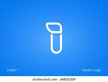 I Letter Linear Flat Minimal Alphabet typo logo icon