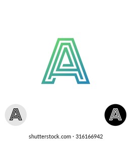 Letter A linear maze style logo