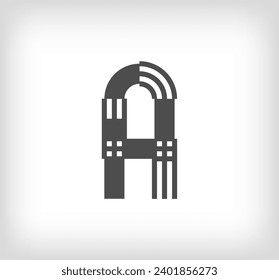 Letter A linear modern logo. The letter is in line strip form. Alphabet letter character and linear abstract design. logo, corporate identity, application, creative poster and more.