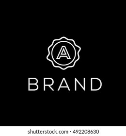 A letter linear stamp vector logo design template (sign, symbol, icon, emblem)