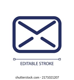 Letter linear ui icon. Send and receive envelope. Digital correspondence and messaging. GUI, UX design. Outline isolated user interface element for app and web. Editable stroke. Arial font used