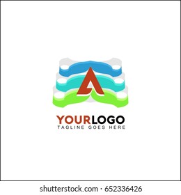 A letter lines aspire up. Construction logo template. Vector illustration.