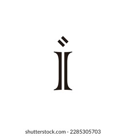 Letter i lines geometric symbol simple logo vector