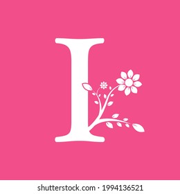 Letter I Linked Fancy Logogram Flower. Usable for Business and Nature Logos.