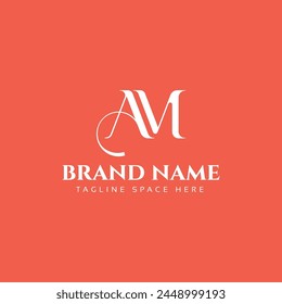 Letter AM linked geometric logo vector design