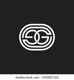 letter eg linked line circle round design symbol vector