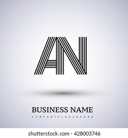 Letter AN linked logo design. Elegant symbol for your business or company identity.