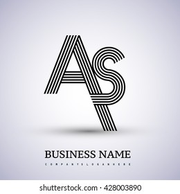 Letter AS linked logo design. Elegant symbol for your business or company identity.
