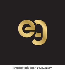 Letter eg linked lowercase logo design template elements. Gold letter Isolated on black  background. Suitable for business, consulting group company.