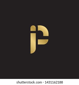 Letter if linked lowercase logo design template elements. Gold letter Isolated on black  background. Suitable for business, consulting group company.