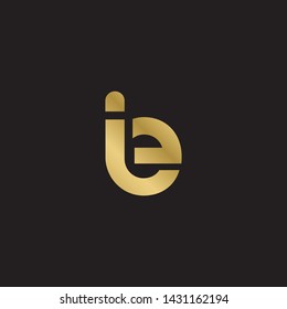 Letter ie linked lowercase logo design template elements. Gold letter Isolated on black  background. Suitable for business, consulting group company.