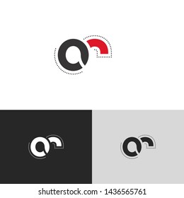 Letter or linked lowercase logo design template elements. Red letter Isolated on black white grey background. Suitable for business, consulting group company.