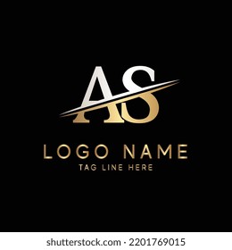 Logo AS Letter Linked Luxury Premium