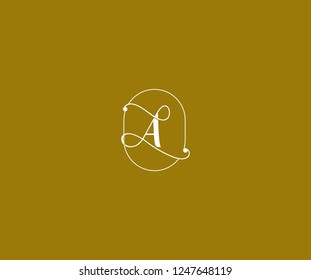 A Letter Linked Minimalist Prestige Line Emblem Badge Monogram Logotype