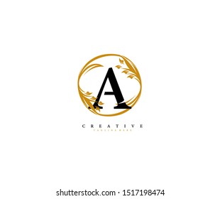 A letter linked rounded circle elegance monogram flourishes logotype