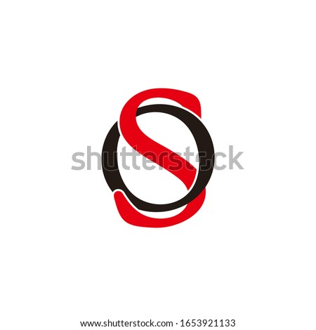 letter so linked simple colorful overlap design symbol logo vector