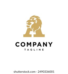 Letter A Lion Head Elegant logo icon vector