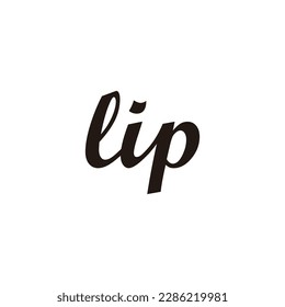Letter Lip connect geometric symbol simple logo vector