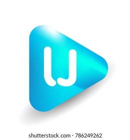 Letter LJ logo in triangle shape and colorful background, letter combination logo design for business and company identity.
