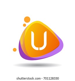 Letter LJ logo in triangle splash and colorful background, letter combination logo design for creative industry, web, business and company.