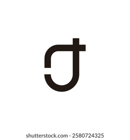 letter lj simple geometric lines logo vector 