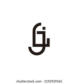 letter lj simple linked geometric logo vector 