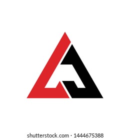 Letter LJ triangle logo design vector