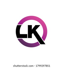 Letter LK circle logo design vector