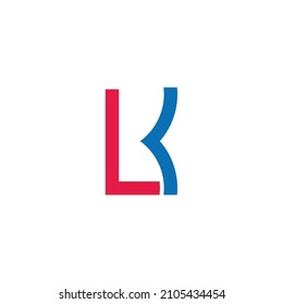 letter lk simple line geometric colorful logo vector