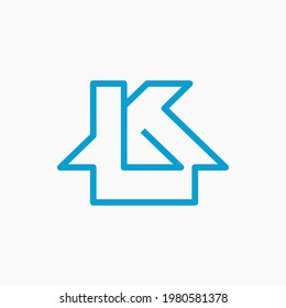 The letter LK which forms a simple and modern home logo. The home logo features clean, minimalist lines suitable for any modern real estate company.