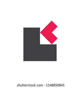 letter ll arrow square logo vector