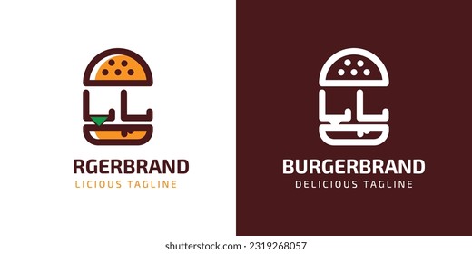 Letter LL Burger Logo, suitable for any business related to burger with L or LL initials.