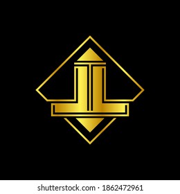 Letter LL Golden mirror, Luxury logo, modern design logo vector for company or brand.