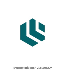 diseño del logotipo del vector del hexágono de letra LL
