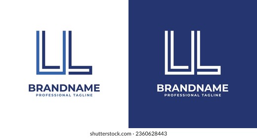Logotipo de Monograma de la línea LL, adecuado para cualquier negocio con iniciales LL.