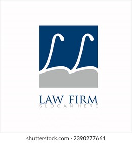 Diseño del logotipo Carta LL con concepto de ondas. Adecuado para ser utilizado como una identidad de logotipo de un bufete de abogados.