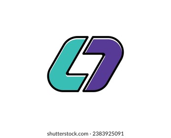 The letter LL logo template forms the letter O or a curved rectangle