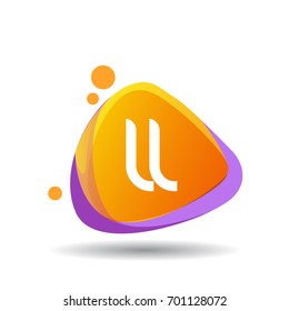 Letter LL logo in triangle splash and colorful background, letter combination logo design for creative industry, web, business and company.