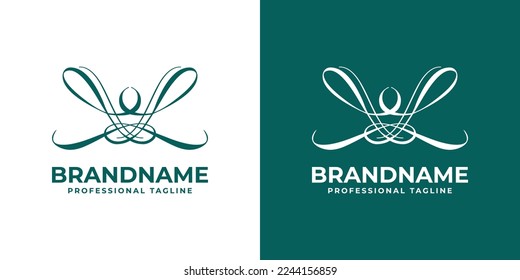 Logotipo de mariposa monograma LL, adecuado para cualquier negocio con iniciales L o LL.