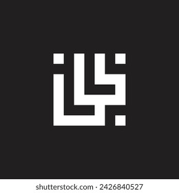 letter LL square, abstract geometric symbol simple logo vector