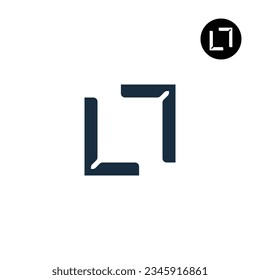 Diseño de logotipo de monograma de ambigrama cuadrado LL