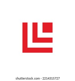 Letter LL square, dot geometric symbol simple logo vector