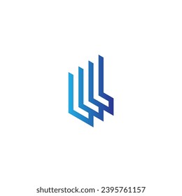 Letter LLL modern geometric symbol simple logo vector