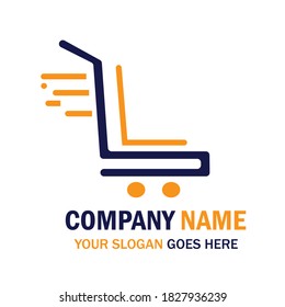 Letter L/LL Shopping Cart Logo Design. Online Shop Logo. App Shopping Logo