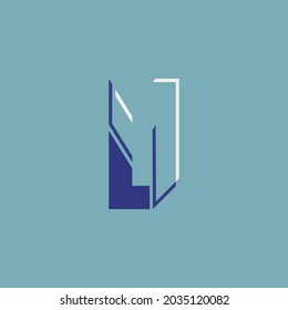Letter LM elegantes Logo mit negativem Platz, das für Ihr Mediengeschäft so gut aussieht